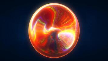 A glowing, fiery orange orb sphere with dynamic, swirling patterns video