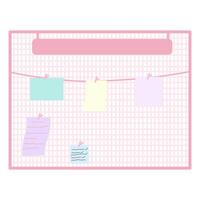 a pink grid board with a note pad vector
