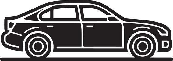 A black and white car image, designed for multipurpose use. The sleek and minimalistic design makes it versatile for a variety of applications, including logos, icons for different companies vector