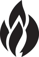 A black and white fire image suitable for multipurpose use. The design is clean and minimalistic, making it versatile for a range of applications including logos, icons, and graphic designs vector