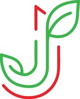 An eco-friendly 'J' logo, designed for versatile functionality, is ideal for t-shirt designs with a modern, clean aesthetic and is well-suited for branding across a wide range of companies. vector