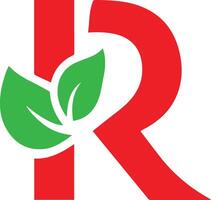 An eco-friendly 'R' logo, crafted for versatile functionality, is perfect for t-shirt designs with a modern, clean aesthetic and is ideal for branding across a wide range of companies vector