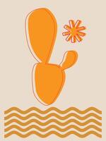 abstract art cactus geometric shape vector