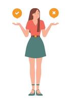 Decision making career direction confusing choice of paths concept illustration vector
