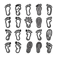 Footprint outline icon set image with white background vector