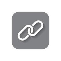 Chain icon on square background. Link sign symbol vector