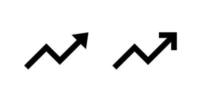 Upward zigzag arrow icon in generic style. Market increase sign symbol vector