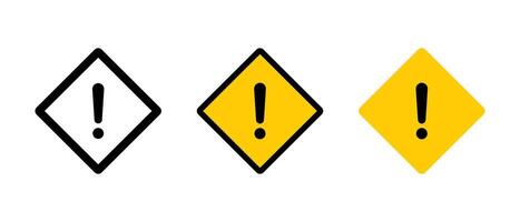 Square warning sign, caution icon. Danger symbol vector