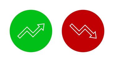 Upward and downward zigzag arrow line icon on circle background vector
