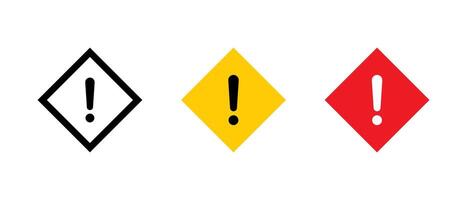 Square warning sign icon. Danger, caution symbol vector