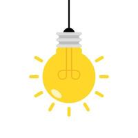 Light bulb, lamp icon isolated on white background. Light-up sign symbol vector