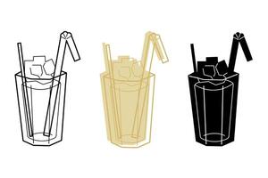 A small set with class of coctail in different colors. Clip art for your projects. vector