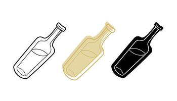 A small set with drink bottles in different colors. Clip art for your projects. vector