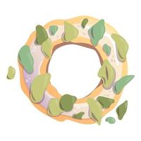 Delicious cookies with pistachios. White background, isolate vector