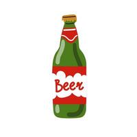 Beer glass, mug or bottle of Octoberfest. Alcoholic drink. Hand Drawn in flat Style for web, Invitations to party or pub menu. vector