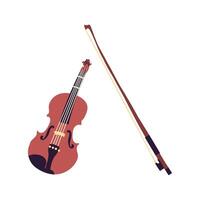 String musical instrument. Violin with a bow on a white background. illustration isolate on white. Musical instrument for festive concert . vector