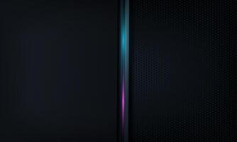 Suitable for technologyrelated designs, abstract backgrounds, futuristic concepts. Glowing blue and pink hexagon pattern on a black background. vector