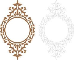 Mandala silhouette semi flat color element vector