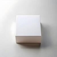 blank white box on grey background photo