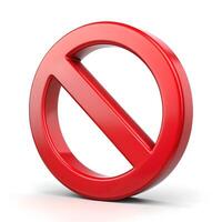 3d render of a sign not allowed photo
