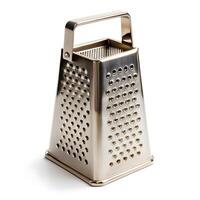Grater for vegetables on a white background. Kitchen grater close-up. photo
