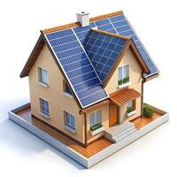 house with solar panels photo