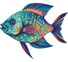 A colorful fish with a transparency background png