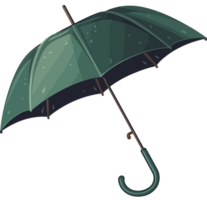 An green umbrella with a transparency background png
