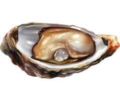 An open oyster on a transparency background png