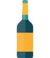 A bottle of wine is shown on a transparent background png