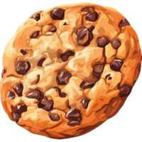 A chocolate chip cookie on a transparent background png