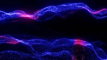 abstract blue and red waves on a black background loop video