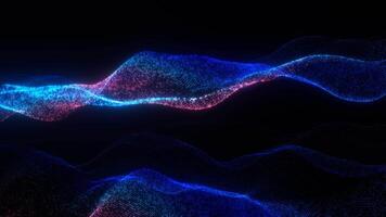 abstract wave of light and dark blue and red loop animation video