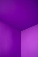 Light soft minimal background mockup for product presentation. Corner of room delicate purple color photo