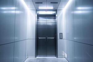 Modern elevator doors in an elegant interior design photo