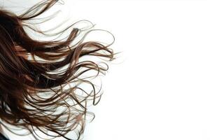 Flowing hair of a woman on a white background photo