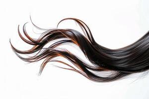 Flowing black hair strands photo