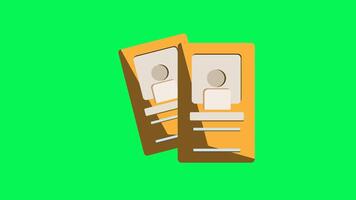 Two yellow cards in green screen ideal for personalizing with photos and info. Perfect for event invitations or business networking. video