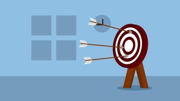 The arrow hits the target, visualizing achievement, goal, victory, success video
