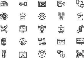 Internet technology icons collection is a illustration with editable stroke. vector