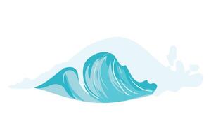 A blue wave with a white background vector
