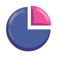 A pie chart with a pink and blue circle vector