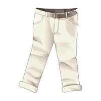 A pair of white pants on a white background vector