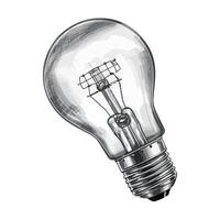 A drawing of a light bulb on a white background vector