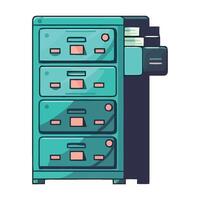 File cabinet with file folders and papers vector