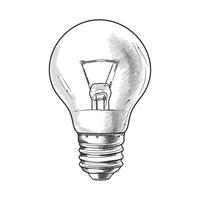 A drawing of a light bulb on a white background vector