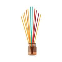 A jar with colorful sticks in it vector