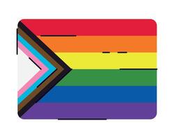 A rainbow flag with a triangle in the middle vector