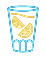 A glass with lemon slices in it vector
