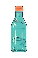 A bottle of water with a lid on it vector